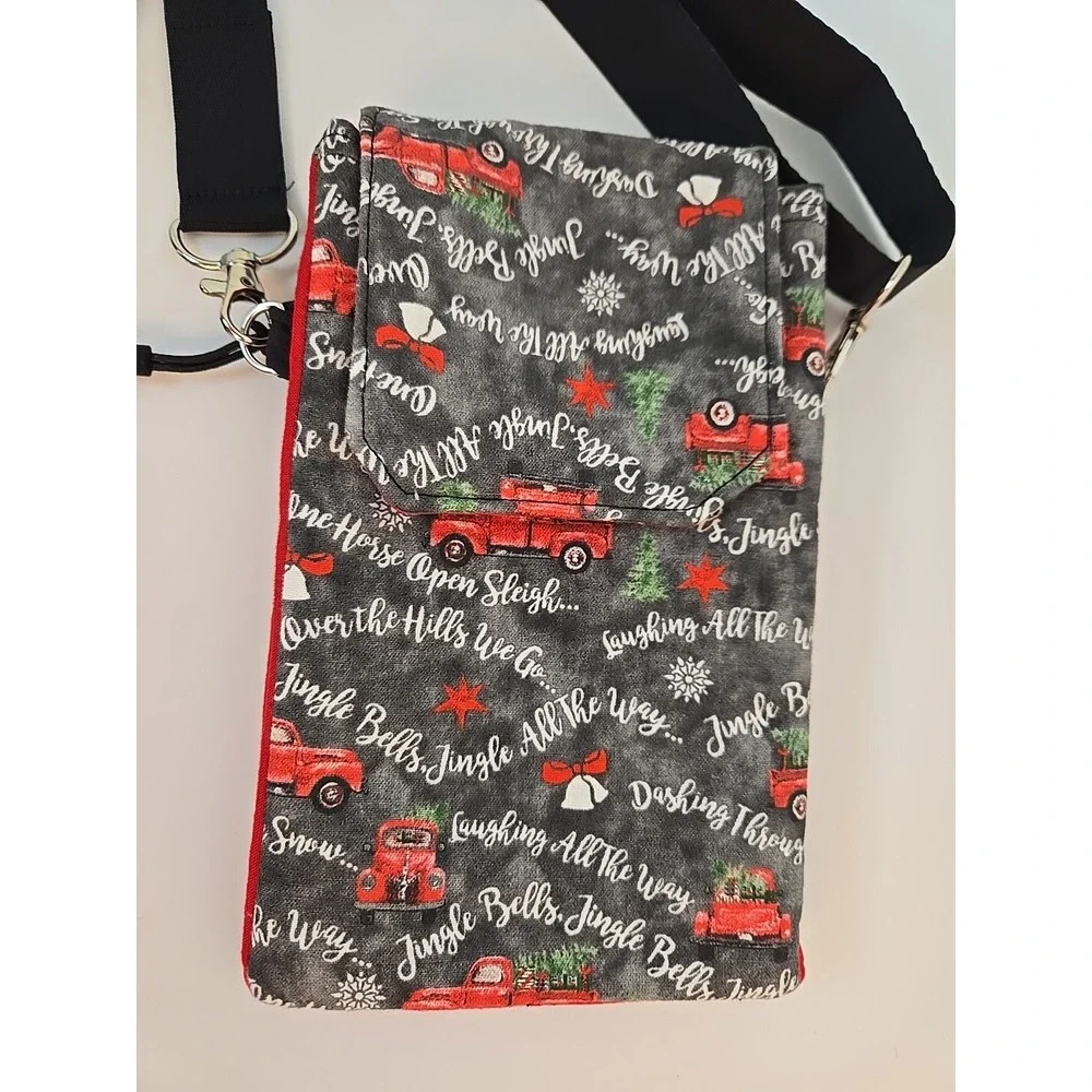 Crossbody Bag  Holiday Red Truck Seasonal New Handmade